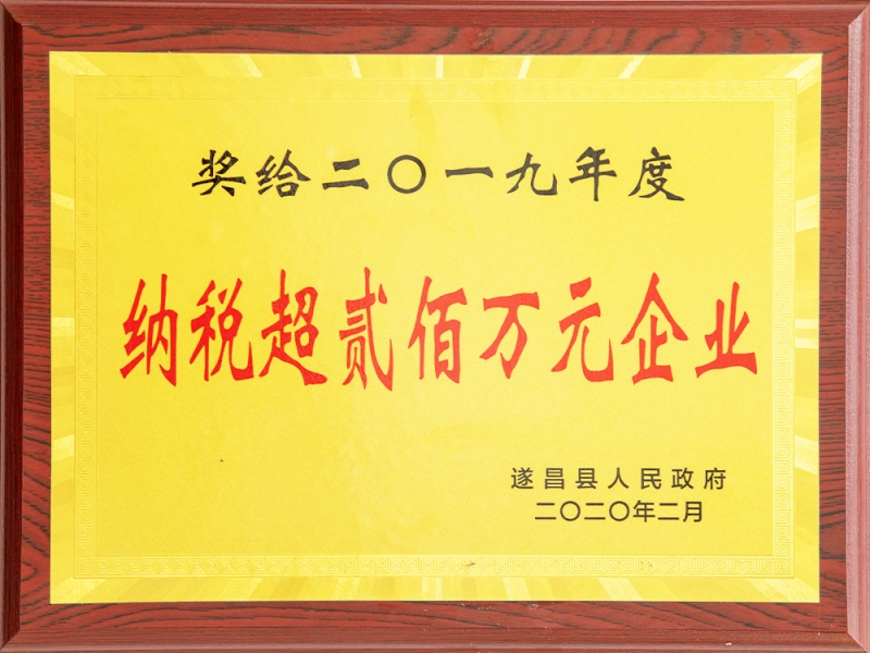 2019年度遂昌縣納稅超兩百萬元企業(yè)